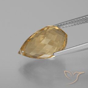 Citrine Gemstone in 14.3 x 8.6 mm Size for Sale, Citrine Stone in Golden Orange Color