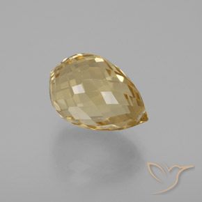 6.29 ct Golden Citrine Stone, Natural Citrine in Briolette with Hole Shape for Sale