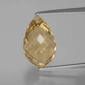hellgolden Citrin Edelstein - 6.9ct Briolette mit Loch (ID: 367213)