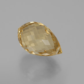 6.90 ct Golden Citrine Stone, Natural Citrine in Briolette with Hole Shape for Sale