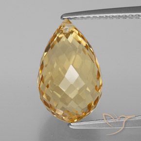 Citrine Doré Briolette 13,7x8,4 mm du Brésil, poids de 5,7 ct, pierre gemme naturelle Non traité de pureté vvs, 1 pièce de citrine briolette with hole, couleur : Orange Doré, dureté de Mohs de 7 convient aux bijoux de tous les jours, pierre de sagesse, Pierre du zodiaque Lion, Photo A