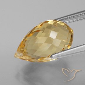 Citrine Gemstone in 13.7 x 8.4 mm Size for Sale, Citrine Stone in Golden Orange Color