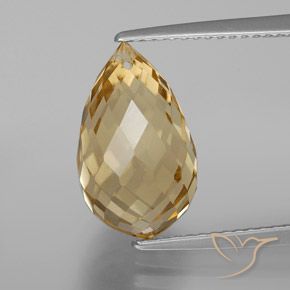 5.96ct Natural Golden-Brown Citrine, Briolette, VVS-VS