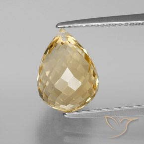 5.41ct Natural Golden-Orange Citrine, Briolette, VVS-VS