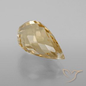 4.93 ct Golden Citrine Stone, Natural Citrine in Briolette with Hole Shape for Sale