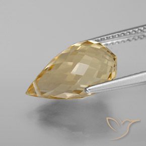 Citrine Gemstone in 14.1 x 8 mm Size for Sale, Citrine Stone in Golden-Orange Color