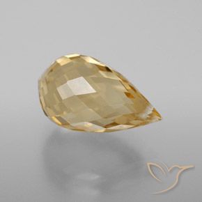 4.71 ct Golden Citrine Stone, Natural Citrine in Briolette with Hole Shape for Sale