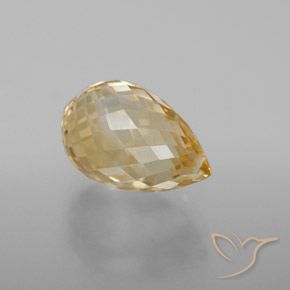 4.30 ct Golden Citrine Stone, Natural Citrine in Briolette with Hole Shape for Sale