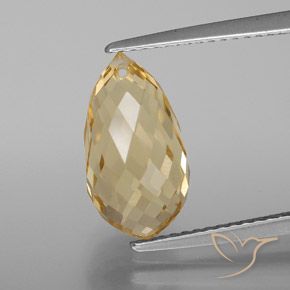 4.68ct Natural Golden-Orange Citrine, Briolette, VVS-VS