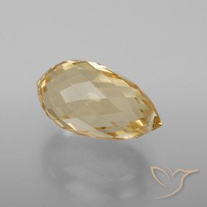4.68 ct Golden Citrine Stone, Natural Citrine in Briolette with Hole Shape for Sale