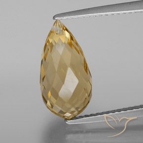 4.70ct Natural Golden-Orange Citrine, Briolette, VVS-VS