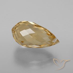 4.70 ct Golden Citrine Stone, Natural Citrine in Briolette with Hole Shape for Sale