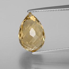 Golden-Orange Цитрин Камень - 5.4ct Бриолет с Отверстием (ID: 367697)