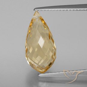 5.49ct Natural Golden-Orange Citrine, Briolette, VVS-VS