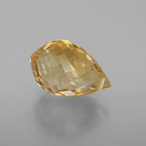 5.50 ct Golden Citrine Stone, Natural Citrine in Briolette with Hole Shape for Sale