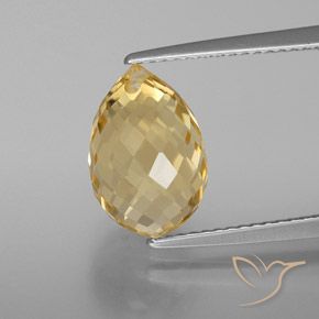 4.98ct Natural Golden-Orange Citrine, Briolette, VVS