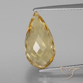 5.97ct Natural Golden-Orange Citrine, Briolette, VVS-VS