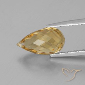 Citrine Gemstone in 14.2 x 7.9 mm Size for Sale, Citrine Stone in Golden-Orange Color