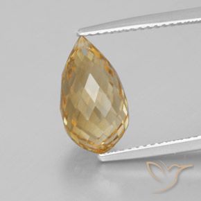4.28ct Natural Golden-Orange Citrine, Briolette, VVS