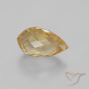 4.28 ct Golden Citrine Stone, Natural Citrine in Briolette with Hole Shape for Sale