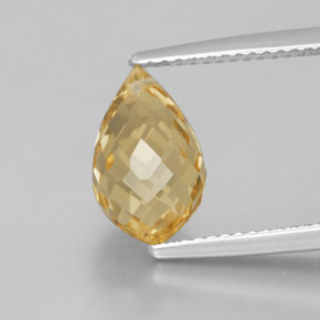 gold-orange Citrin Edelstein - 3.3ct Briolette mit Loch (ID: 367737)