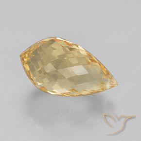 5.08 ct Golden Citrine Stone, Natural Citrine in Briolette with Hole Shape for Sale