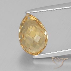 5.04ct Natural Golden Citrine, Briolette, VVS