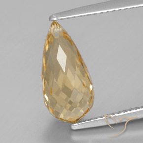 Citrine Doré briolette with hole 14,4x7 mm du Brésil, poids de 3,96 ct, pierre gemme naturelle Non traité de pureté vvs-vs, 1 pièce de citrine, couleur : Doré, dureté de Mohs de 7 convient aux bijoux de tous les jours, pierre de sagesse, Pierre du marchand, Photo A