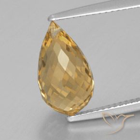 4.41ct Natural Golden-Orange Citrine, Briolette, VVS