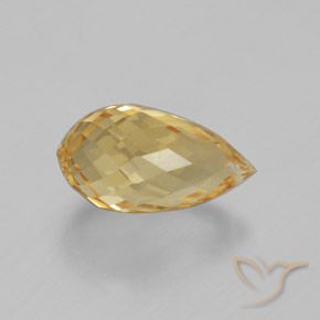3.49 ct Golden Citrine Stone, Natural Citrine in Briolette with Hole Shape for Sale