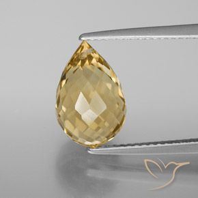 4.90ct Natural Golden-Orange Citrine, Briolette, VVS