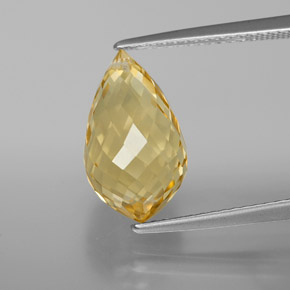 Светло-золотистый Цитрин Камень - 5.4ct Бриолет с Отверстием (ID: 367818)