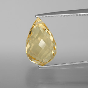 hellgolden Citrin Edelstein - 4.7ct Briolette mit Loch (ID: 367819)