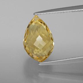 Light Brownish Golden Citrin Edelstein - 5.6ct Briolette mit Loch (ID: 367823)