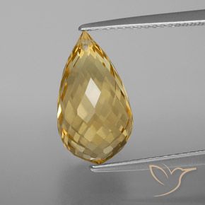 5.83ct Natural Light Golden Citrine, Briolette, VVS