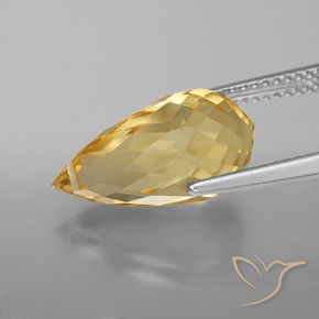 Citrine Gemstone in 15.5 x 8.1 mm Size for Sale, Citrine Stone in Golden Orange Color