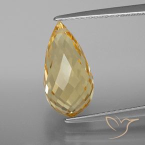5.42ct Natural Golden-Orange Citrine, Briolette, VVS-VS