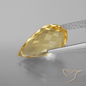 Citrine Gemstone in 15.4 x 7.8 mm Size for Sale, Citrine Stone in Golden-Orange Color