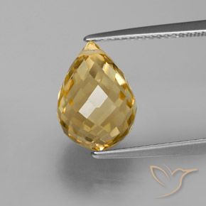 5.40ct Natural Golden Orange Citrine, Briolette, VVS-VS