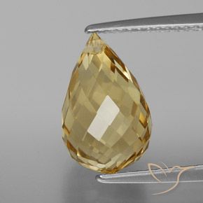 4.78ct Natural Reddish Gold Citrine, Briolette, VVS-VS