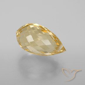 4.41 ct Golden Citrine Stone, Natural Citrine in Briolette with Hole Shape for Sale