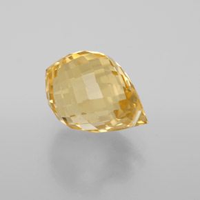 5.04 ct Golden Citrine Stone, Natural Citrine in Briolette with Hole Shape for Sale
