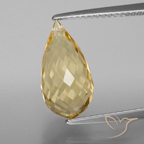 4.53ct Natural Light Golden Citrine, Briolette, VVS-VS