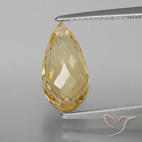 3.88ct Natural Golden Orange Citrine, Briolette, VVS-VS