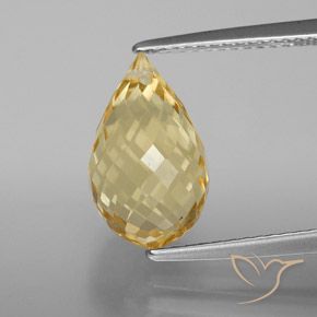 Золотой Цитрин Камень - 4.6ct Бриолет с Отверстием (ID: 367895)