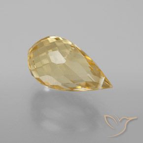 4.28 ct Golden Citrine Stone, Natural Citrine in Briolette with Hole Shape for Sale