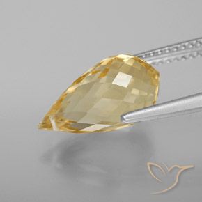 Citrine Gemstone in 13.8 x 7.6 mm Size for Sale, Citrine Stone in Golden Orange Color