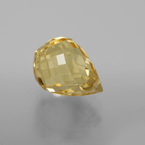 4.22 ct Golden Citrine Stone, Natural Citrine in Briolette with Hole Shape for Sale