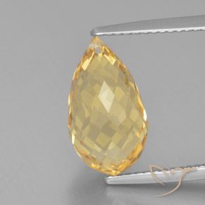 6.11ct Natural Gold Citrine, Briolette, VVS-VS