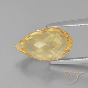 Citrine Gemstone in 14.8 x 8.5 mm Size for Sale, Citrine Stone in Gold Color